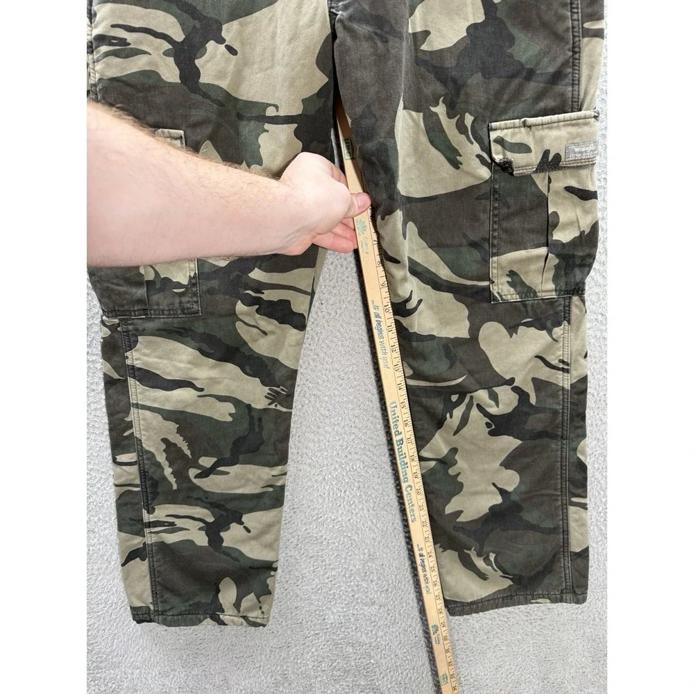 Wrangler Pants Mens 30x30 Camouflage Relaxed Fit Cargo‎ Fleece Lined Outdoors